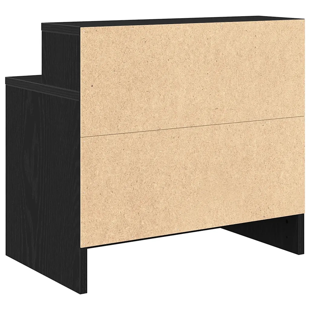 Comodino con Cassetto Rovere Nero 51x31x47 cm 858670