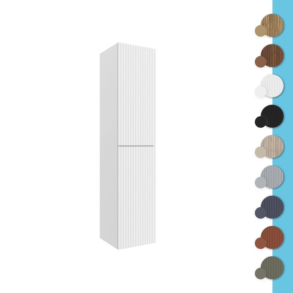 Colonna bagno sospesa 160cm in noce maya a 2 ante Nara