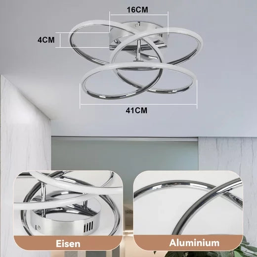 ZMH Lampada da soffitto LED metallo farfalla 36cm dimmerabile per soggiorno