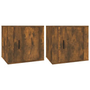 Set di 2 Comodini | Armadio da Notte | Mobiletto da notte Rovere Fumo 50x39x47 cm