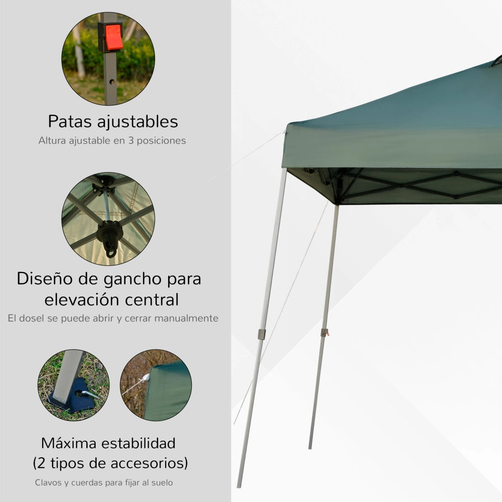 Gazebo Pieghevole 3x3m ¨C Xylo ¨C Verde Impermeabile Acciaio con Borsa Trasporto