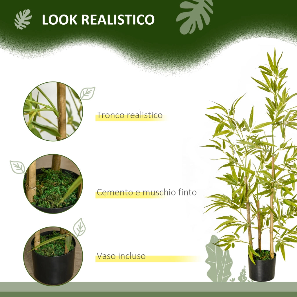Pianta Artificiale Bamb¨´ Realistica ¨C Minimal ¨C 120 cm in Vaso