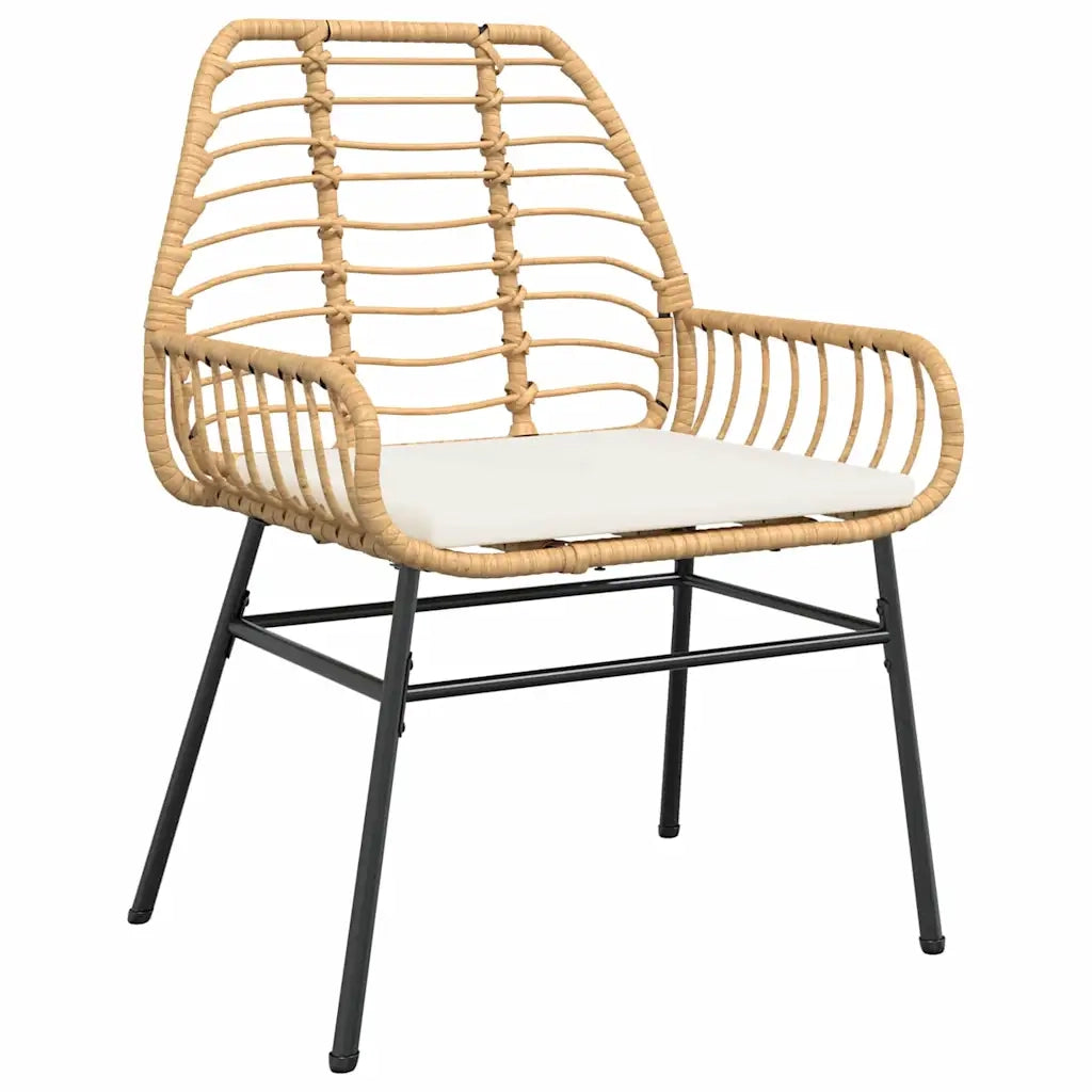 Set da Pranzo per Giardino 3 pcs Marrone polyrattan