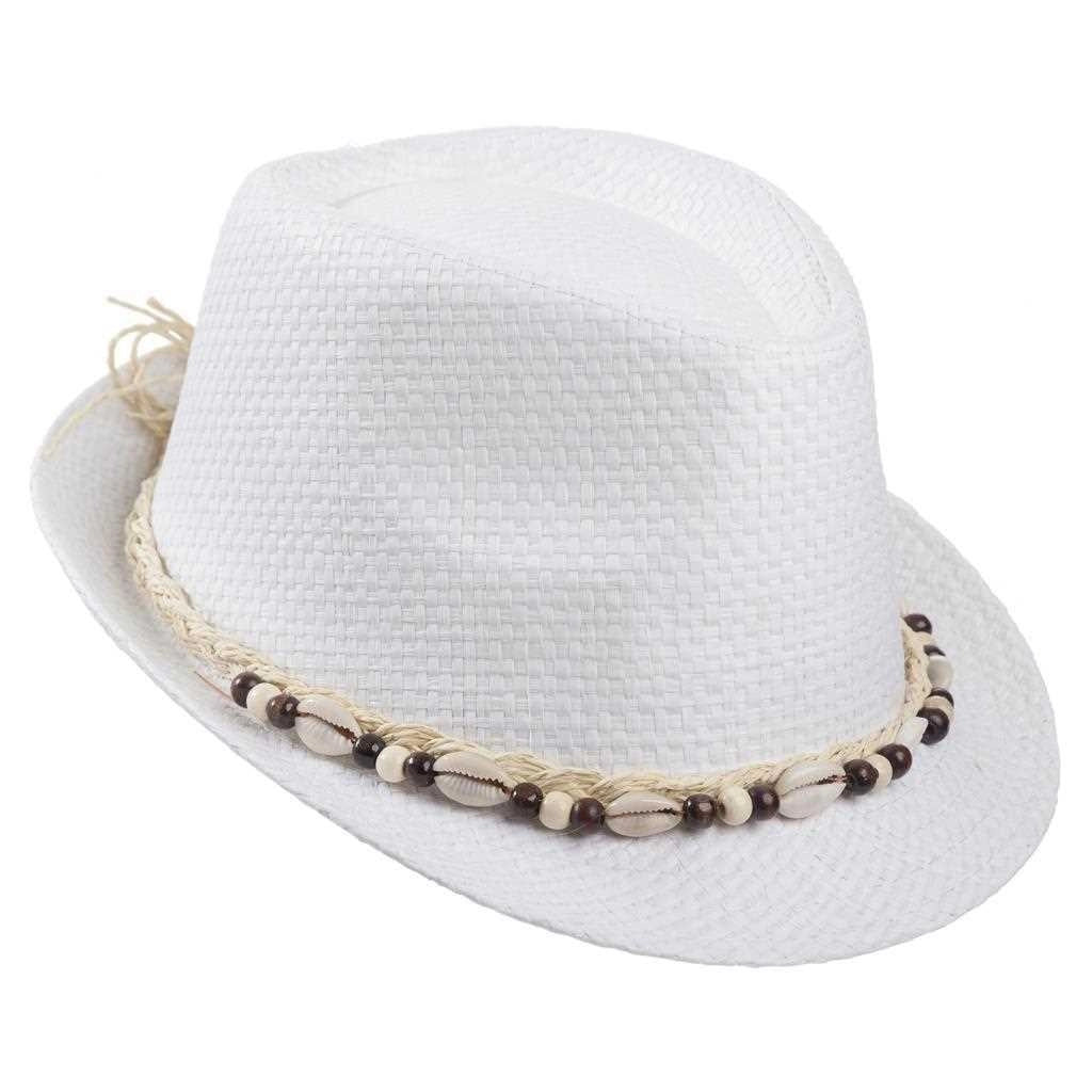 Cappello fedora bianco con dettaglio 58