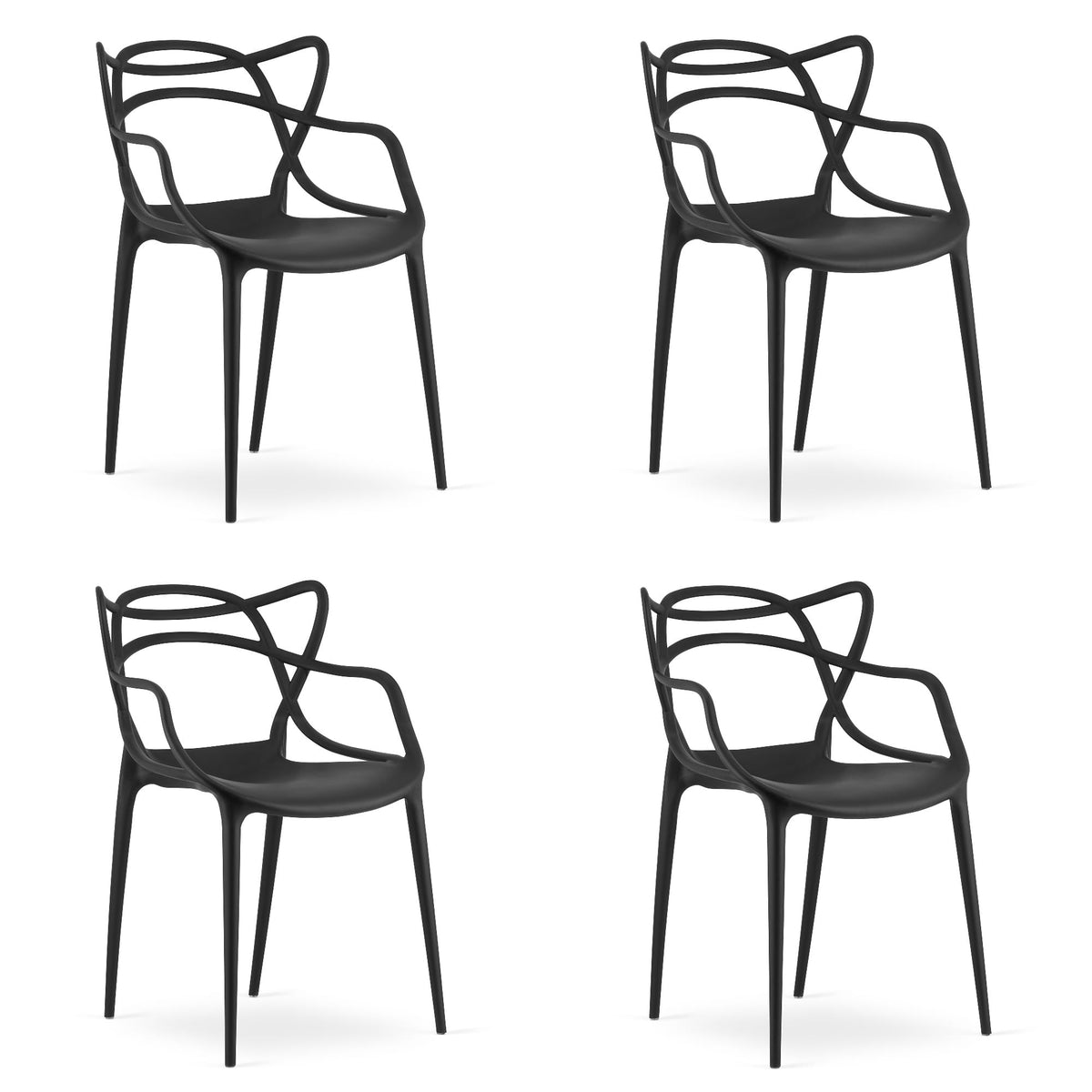 Sedia VALORA KATO - Design ergonomico moderno, nero x 4