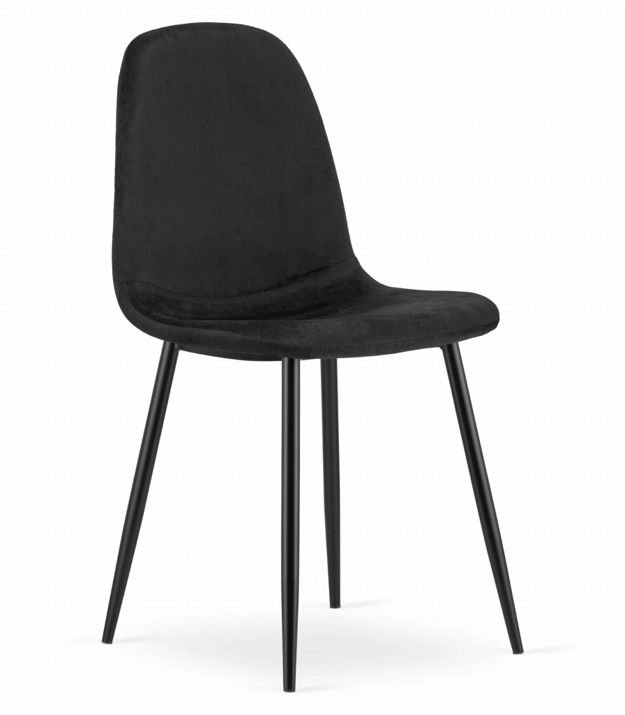 Sedia VALORA COMO - Sedie da pranzo ergonomiche in velluto nero x 4