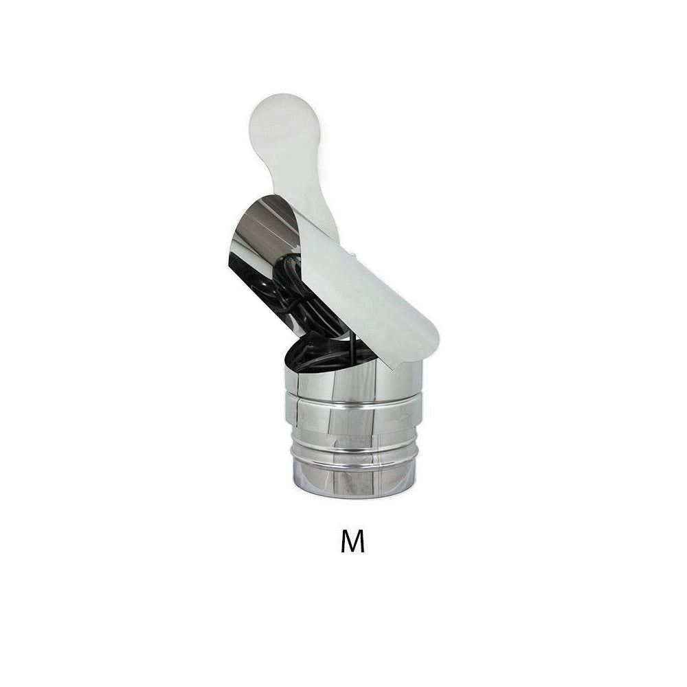 Fumaiolo gallo da 100mm in acciaio inox base tonda innesto m maschio