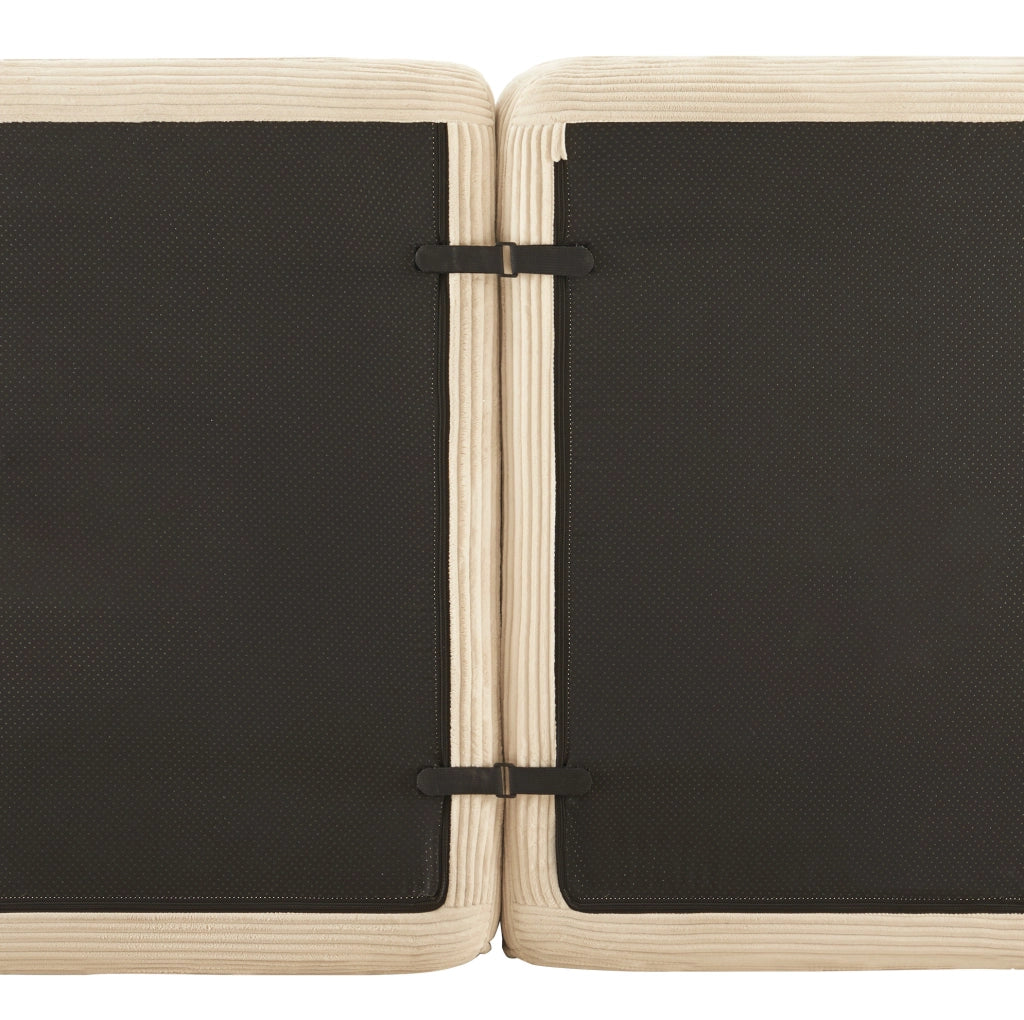 Divano modulare con seduta profonda in corduroy beige