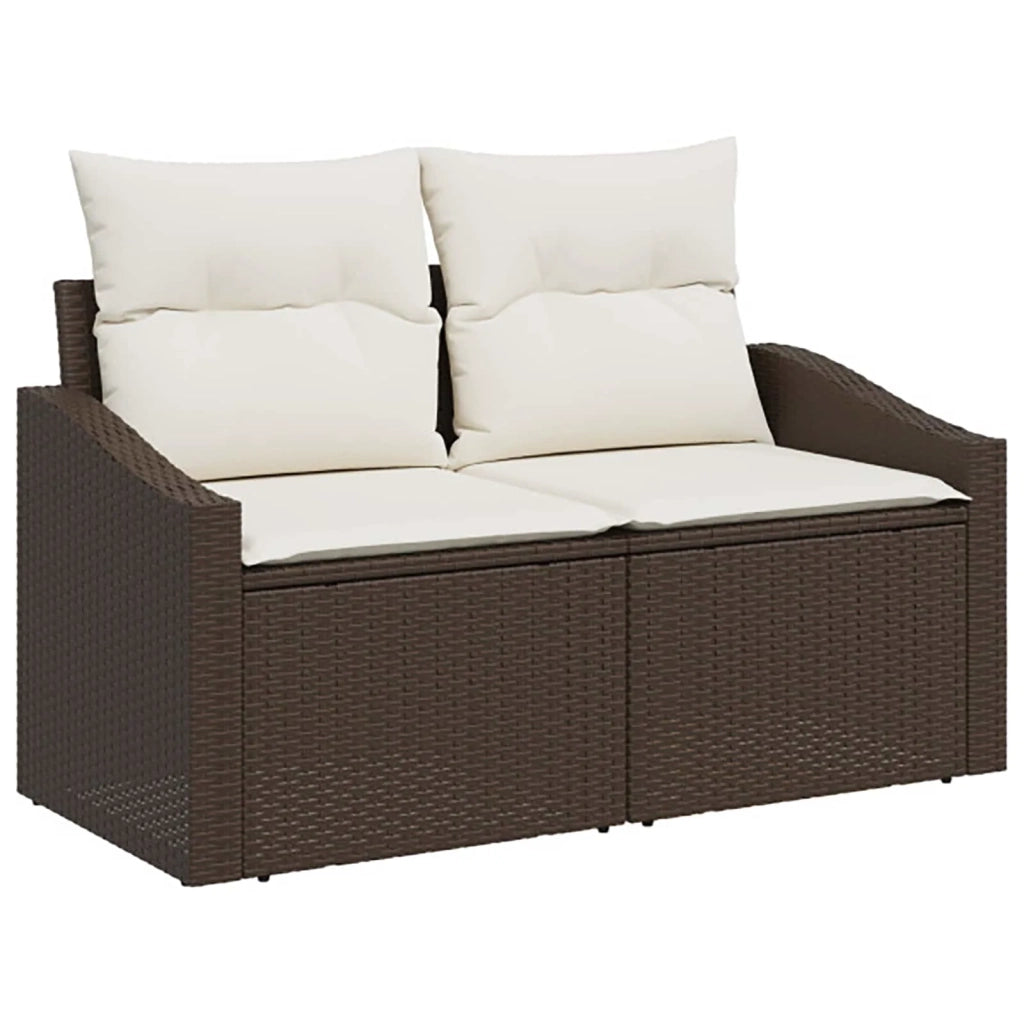 Set di divani 6 pz Marrone e Bianco Crema 3447294
