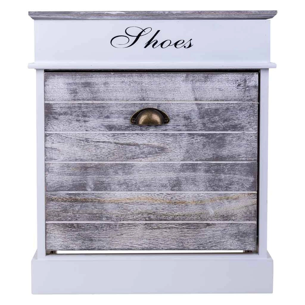 Scarpiera in legno bianco 50x28x58h