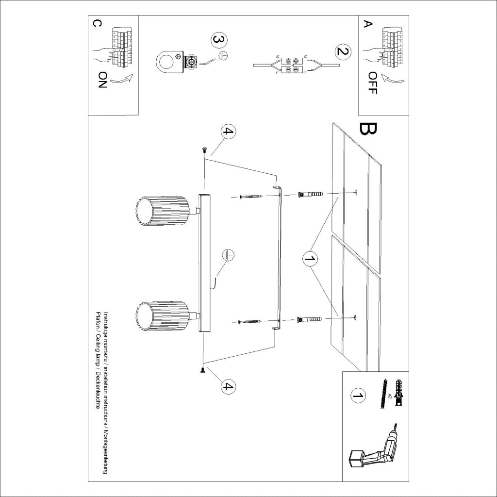 Lampada da soffitto KARBON 2 taupe
