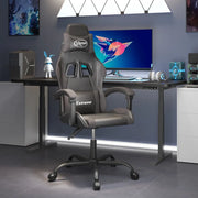 Sedia da Gaming Girevole Nera e Grigia in Similpelle 349571