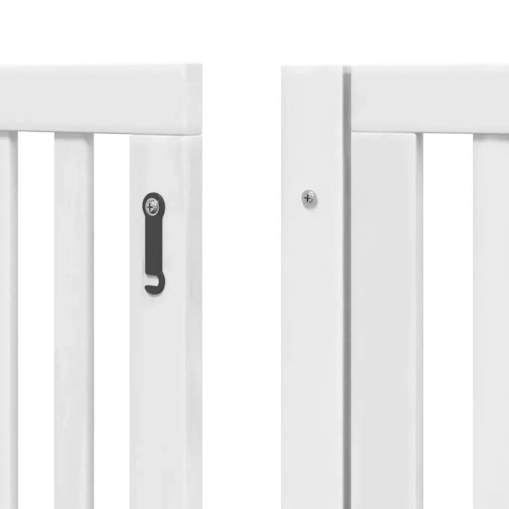Cancello Cani Porta Pieghevole Bianco 6 Pannelli 480 cm Pioppo CFW9011135