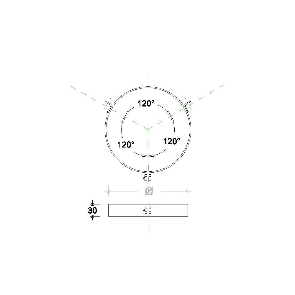 Fascetta in rame da 220mm per cavi tiranti