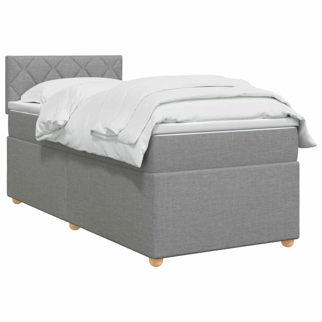 Letto box spring con materasso Grigio Chiaro 90 x 190 cm 3452317