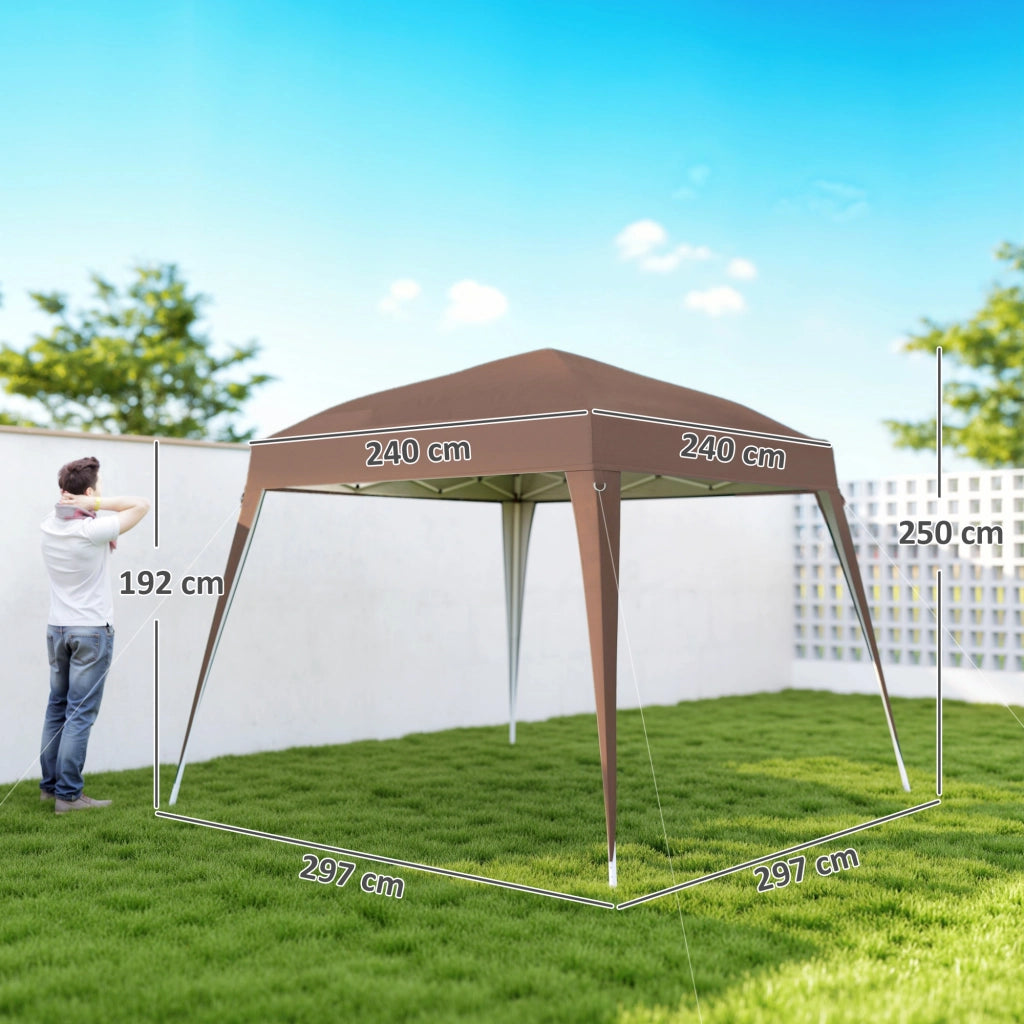 Carpa da giardino pieghevole 240x240 cm ¨C zephmum ¨C marrone