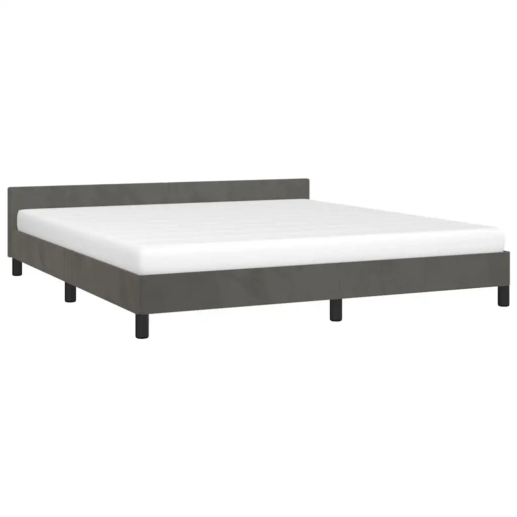 Letto matrimoniale | Letto per adulti | Giroletto senza Materasso Grigio Scuro 160x200 cm Velluto