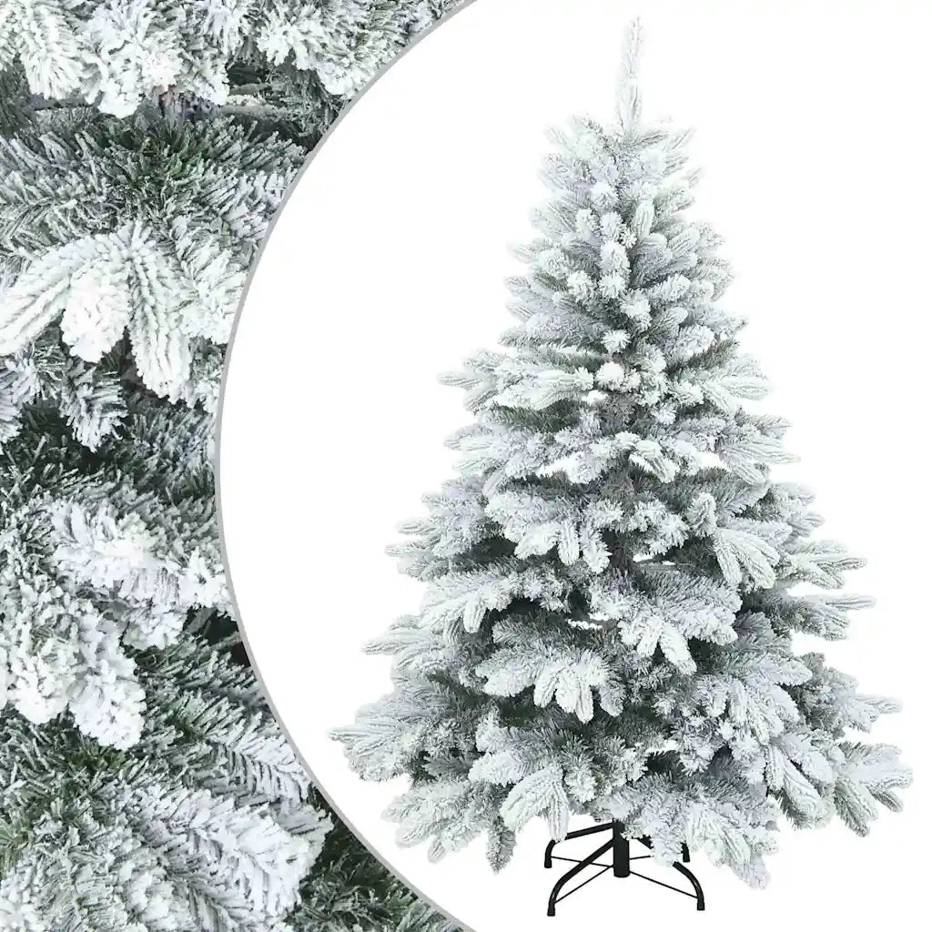 Albero di Natale Artificiale Snodato Foderato di Neve Bianco 42019317