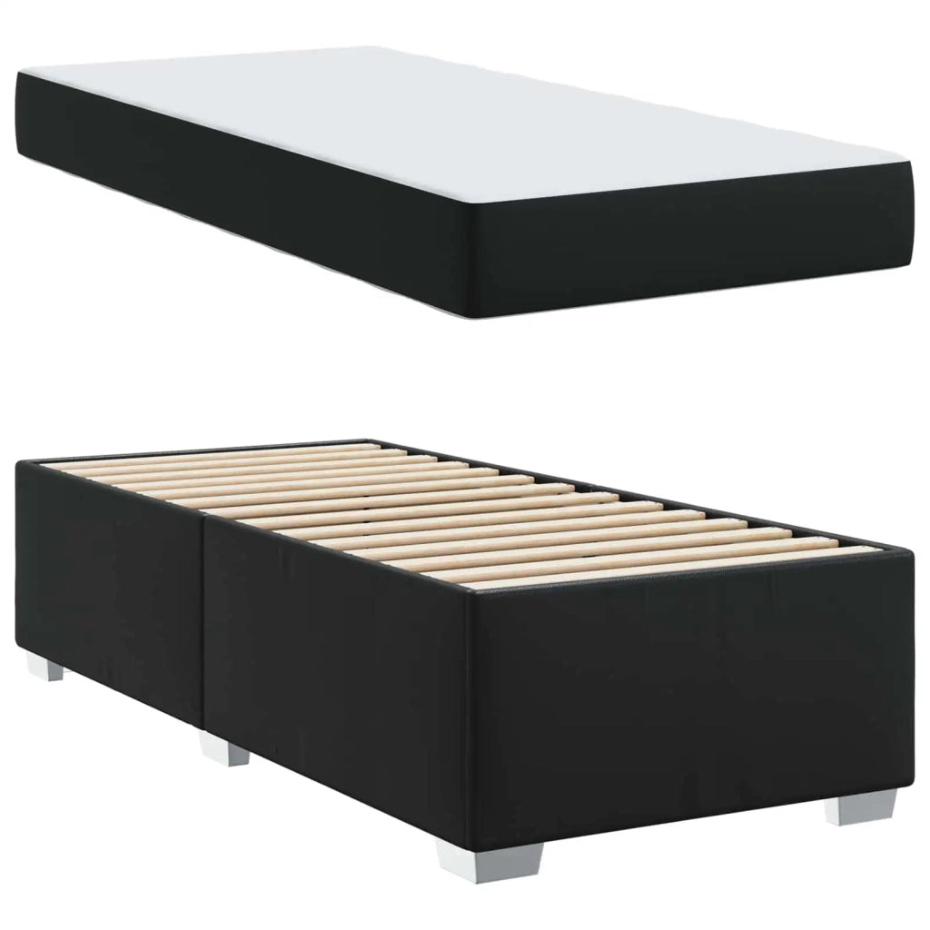 Letto singolo | Letto per adulti | Struttura del letto con materasso Nero 100 x 200 cm Tessuto