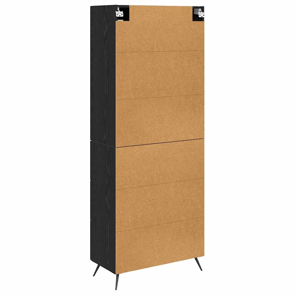 Armadietto alto con ripiano 2 pcs Rovere Nero Legno multistrato 3416071
