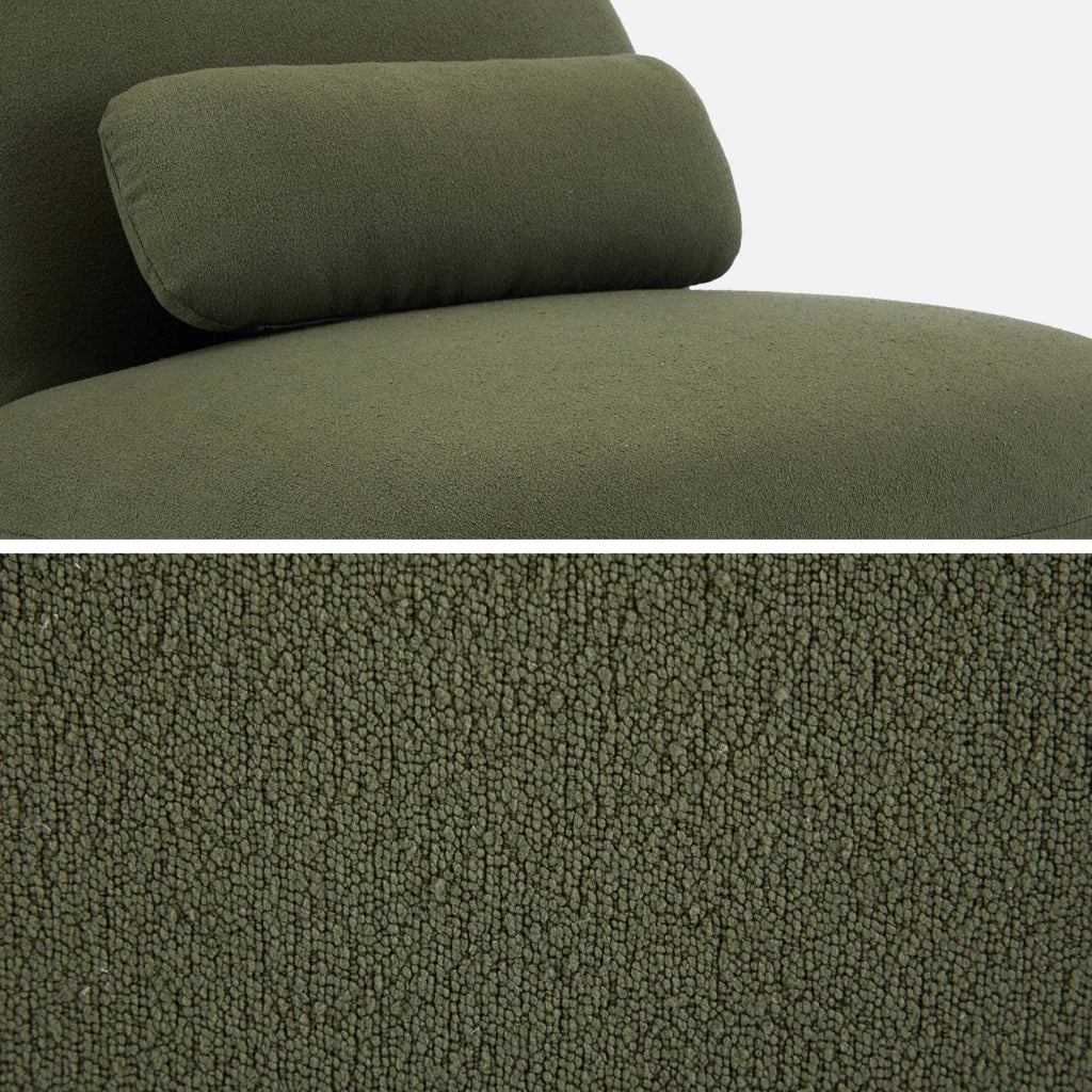 Poltrona girevole 360° bouclé, kaki