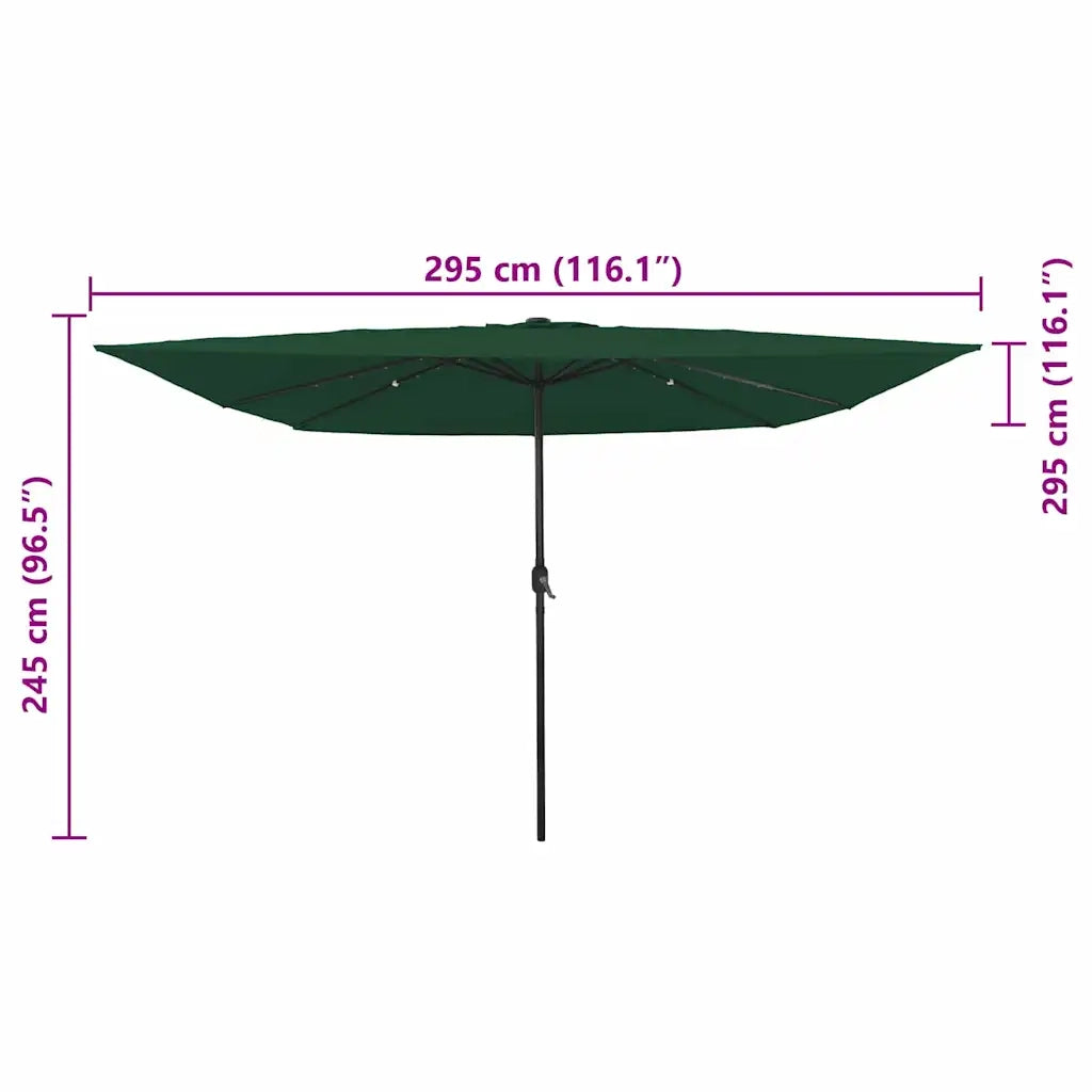 Ombrello | Parasol da giardino Verde 295 x 295 x 245 cm