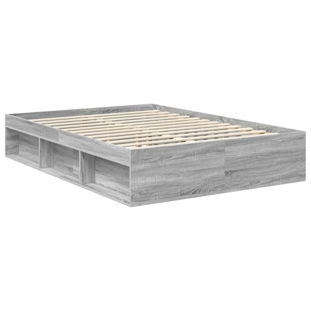 Struttura del letto-Giroletto Grigio Sonoma 140 x 190 cm Pino massello 350150