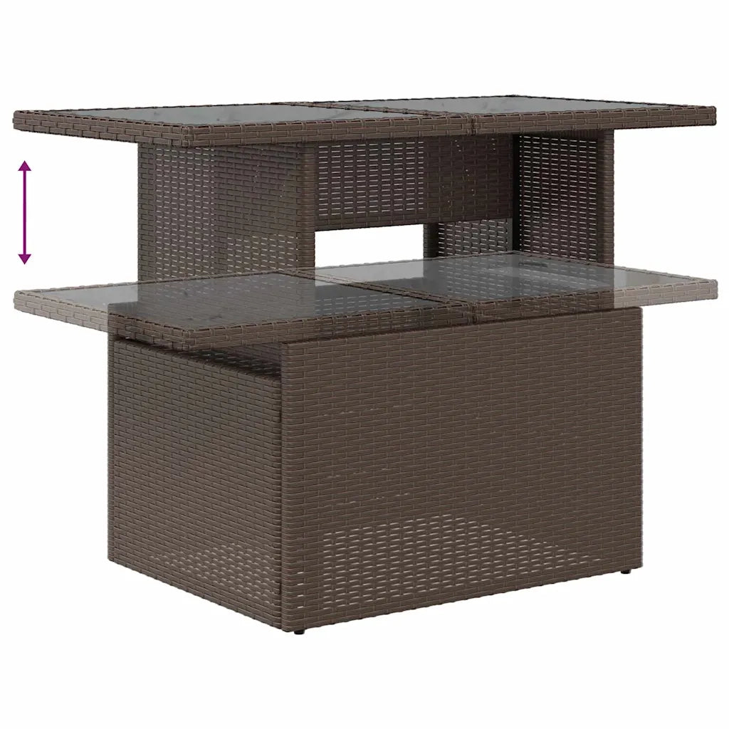 Set Divano da Giardino con cuscino 6 pcs Marrone Poly Rattan