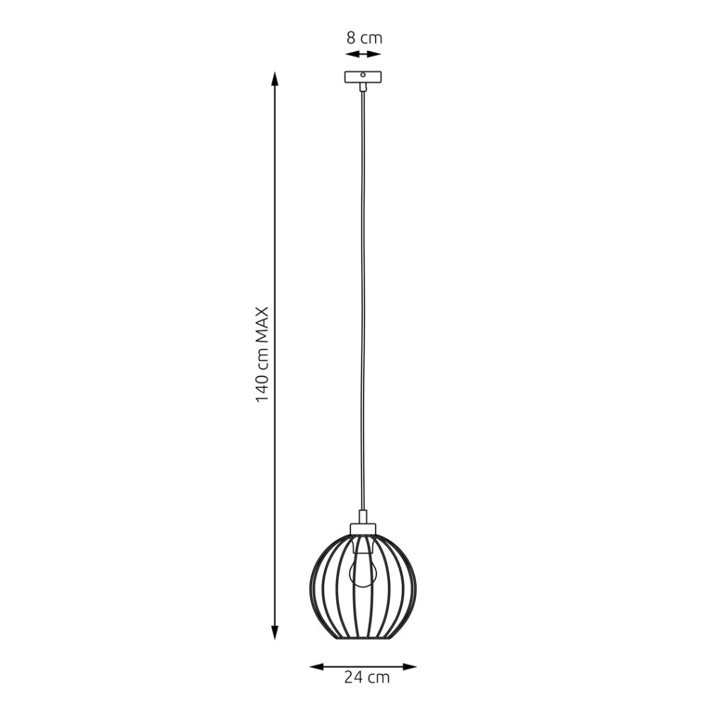 Lampada a sospensione loft nera-oro Nando sfera E27