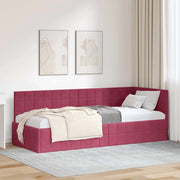 Cornice del letto ad angolo Rosso Vino 80 cm x 200 cm Velluto