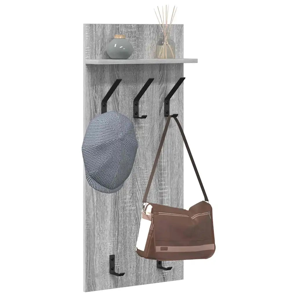 Appendiabiti a muro A parete Grigio Sonoma 40 x 10 x 90 cm 874456