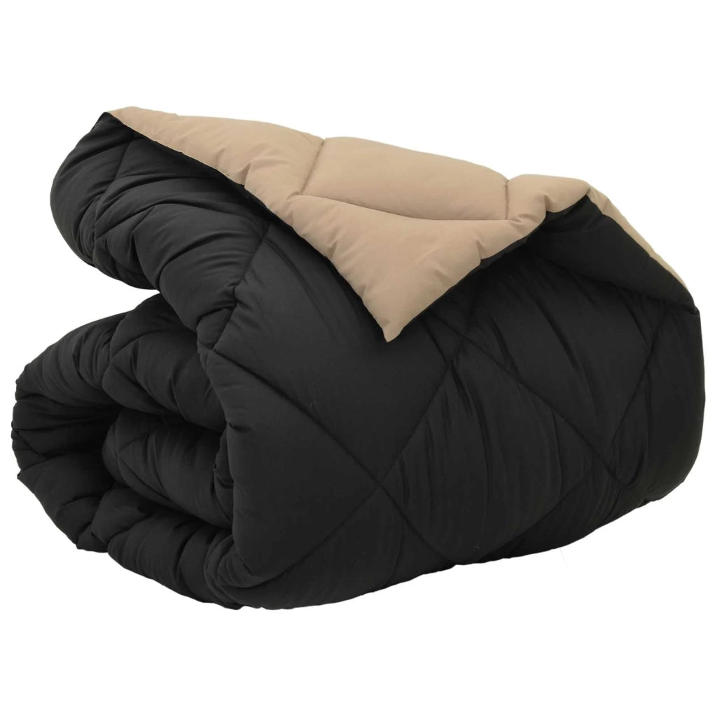Duvet Invernale Nero e Talpa 135 x 220 cm Microfibra 42025733