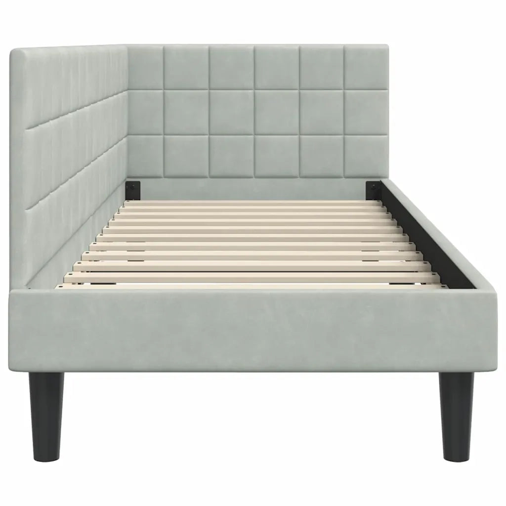 Cornice del letto ad angolo Grigio chiaro 80 cm x 200 cm