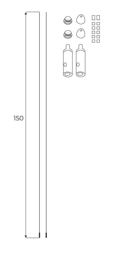 Kit cavi 150 cm per binari MT0018-29 bianco Maxlight