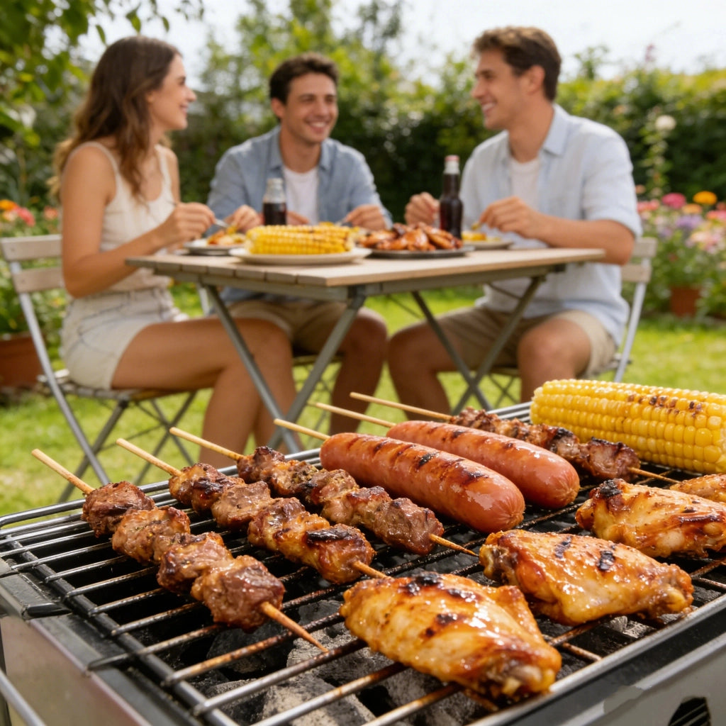 Barbecue Portatile da Giardino ¨C Minimal ¨C Grigio 50x30x50 cm