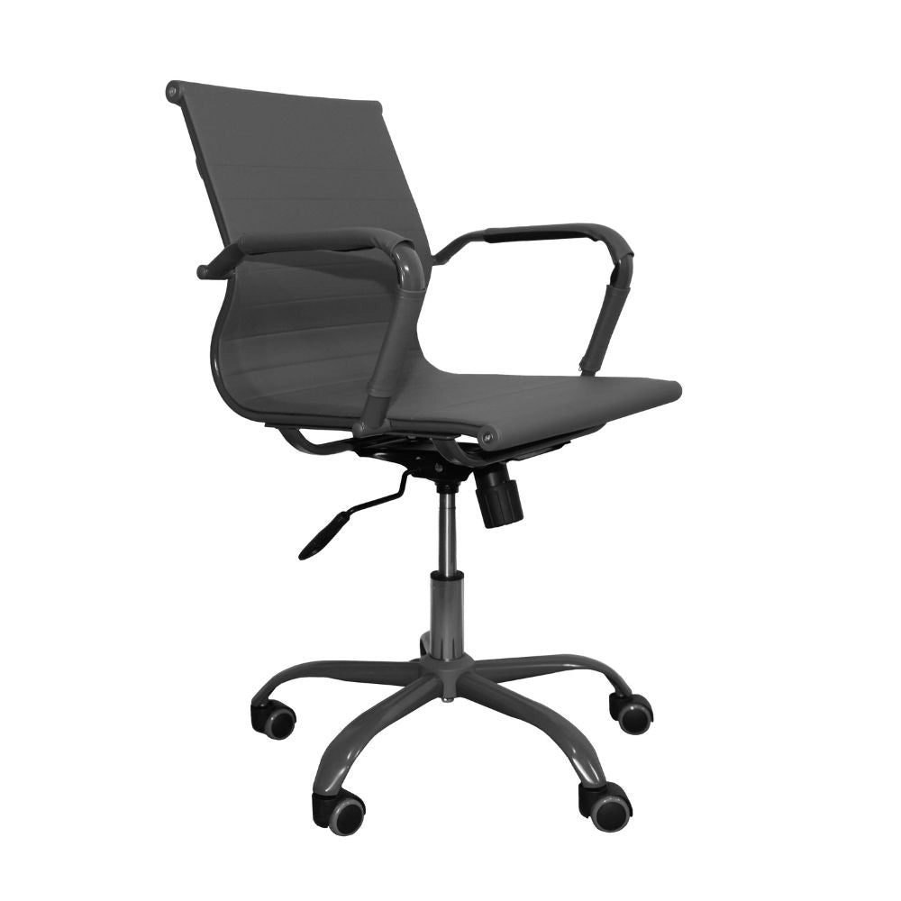 Poltrona da ufficio Nuvia con schienale ergonomico e ruote colore grigio H91