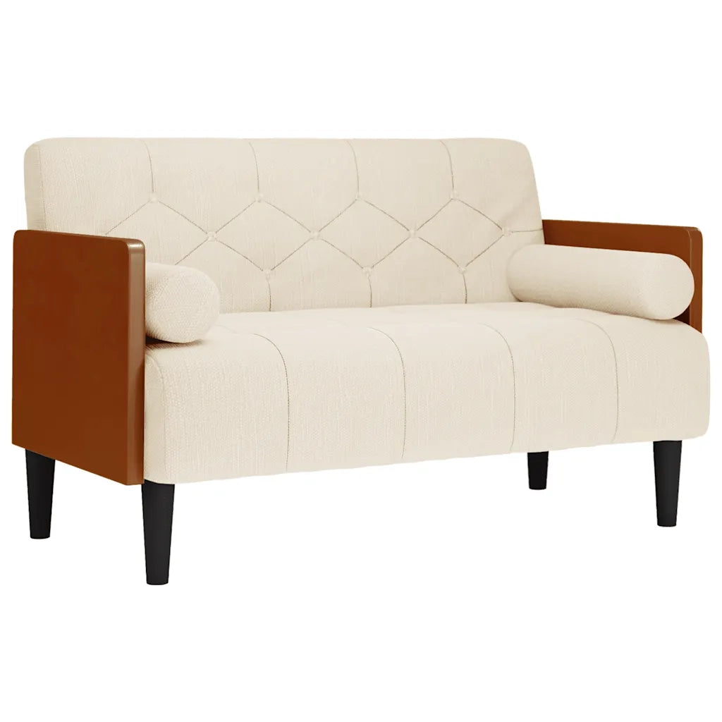 Divano Divanetto con Cuscini-Sofa Bolster 110 cm Lino