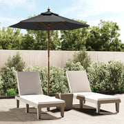 Ombrellone da Giardino-Ombrello da Balcone con Palo in Legno Antracite 196x231 cm