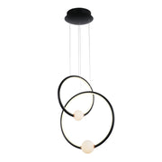 Italux Lozanna lampada a sospensione LED nera 2 luci