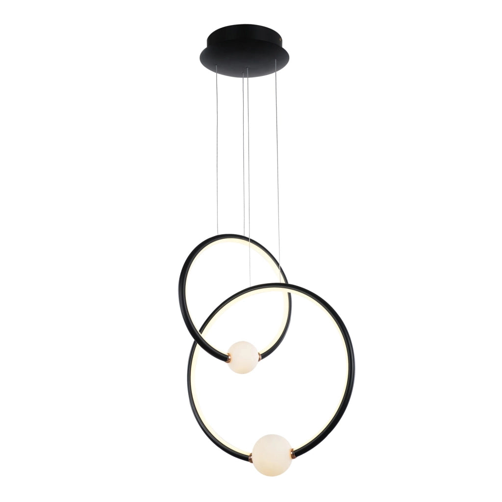 Italux Lozanna lampada a sospensione LED nera 2 luci