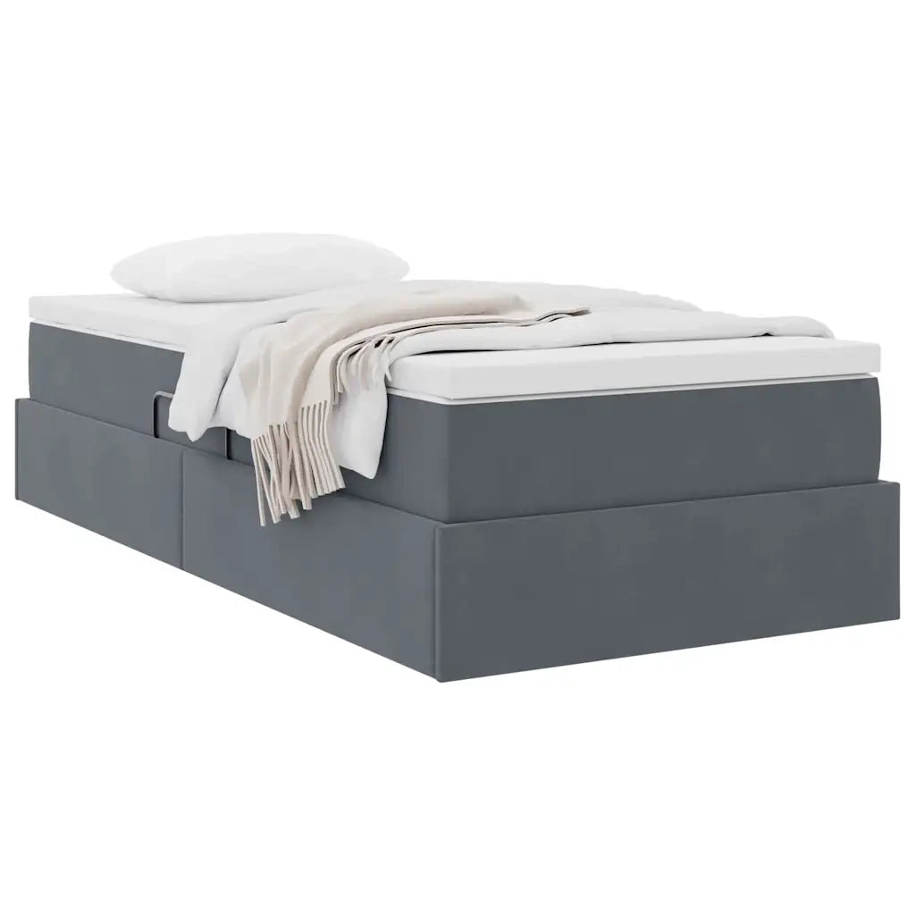 Letto con contenitore e materasso Grigio scuro 90 x 200 cm 3370276