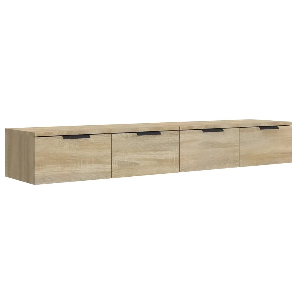 Set di 2 pensili classici da parete 68 x 30 x 20 cm con cassetti e vani portaoggetti interni in legno composito rovere Sonoma 02_0055224