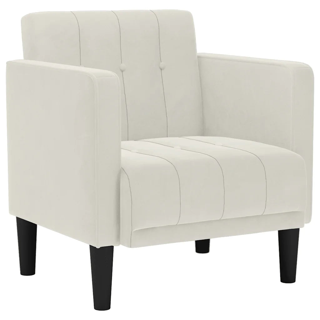 Divano Sedia con Braccioli Crema 53 cm in Velluto 4100559