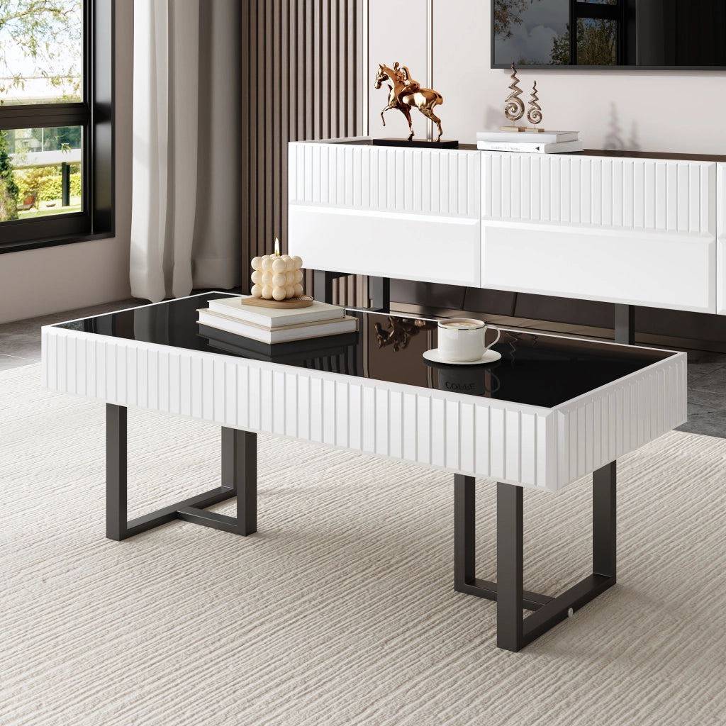 Cassettiera per TV nero-bianco in MDF e truciolare lunghezza 170 cm