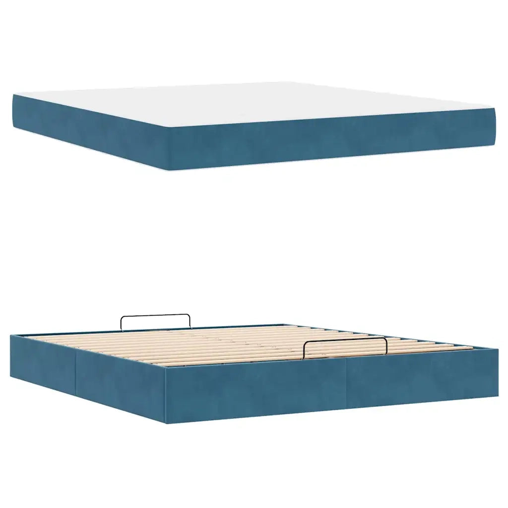 Struttura letto con materasso 2 pcs Blu Velluto 3399580
