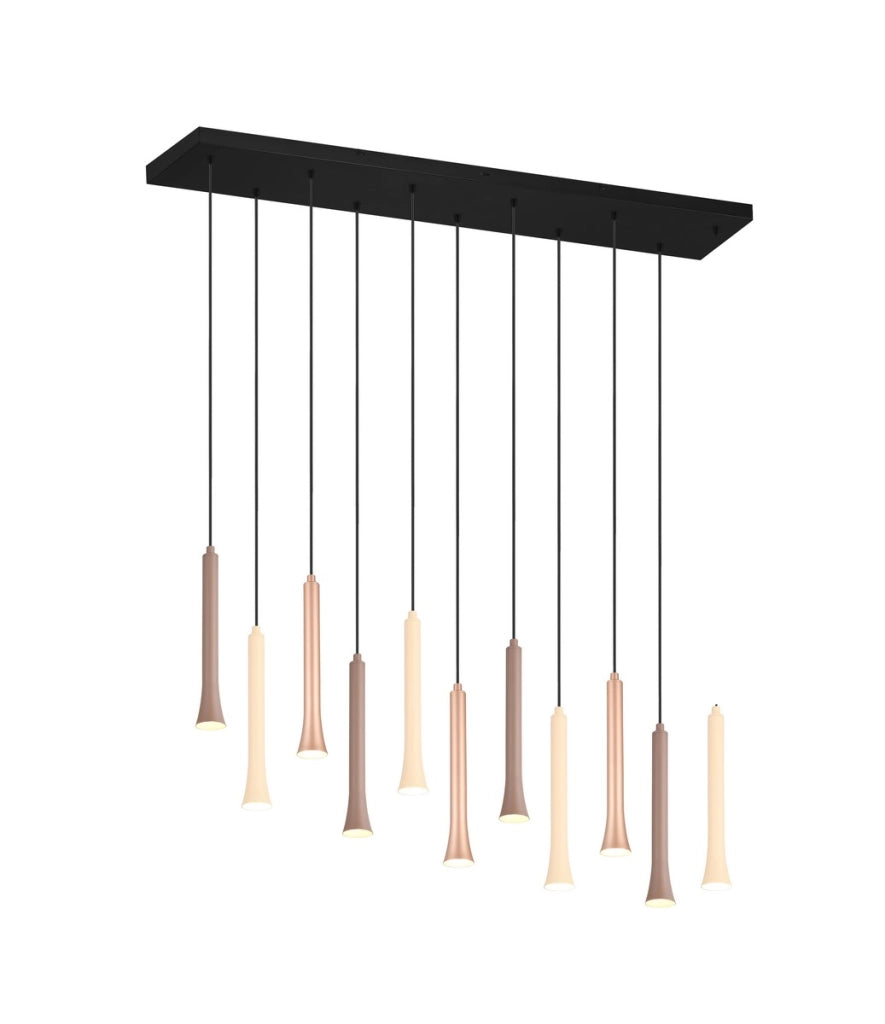 Lampada a sospensione LED Trio Fiato bronzo/nero dimmer