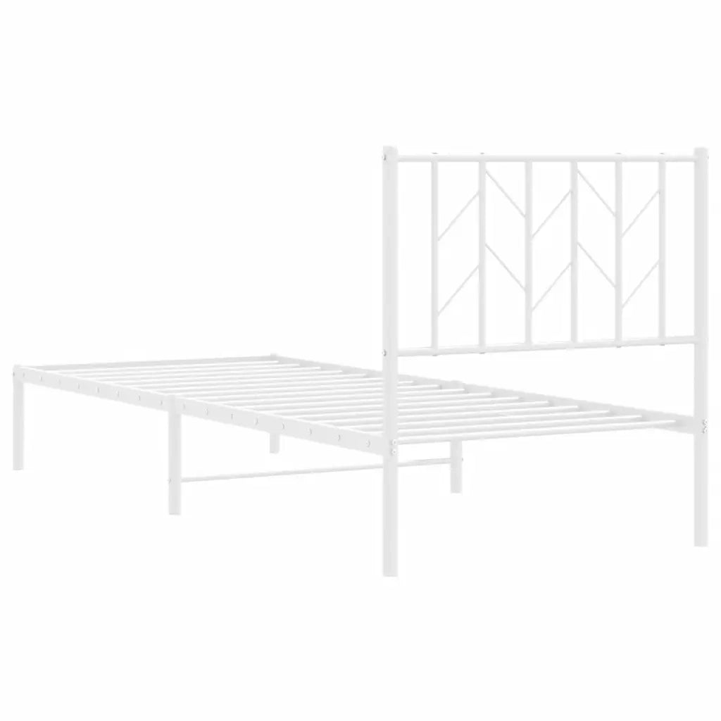 Giroletto con Testiera Metallo Bianco 80x200 cm 374477