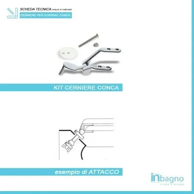 Coppia di cerniere per copriwater Conca di Ideal Standard in acciaio cromo