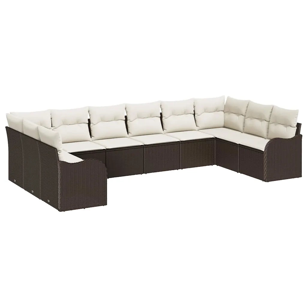 Set Divano da Giardino Marrone polyrattan