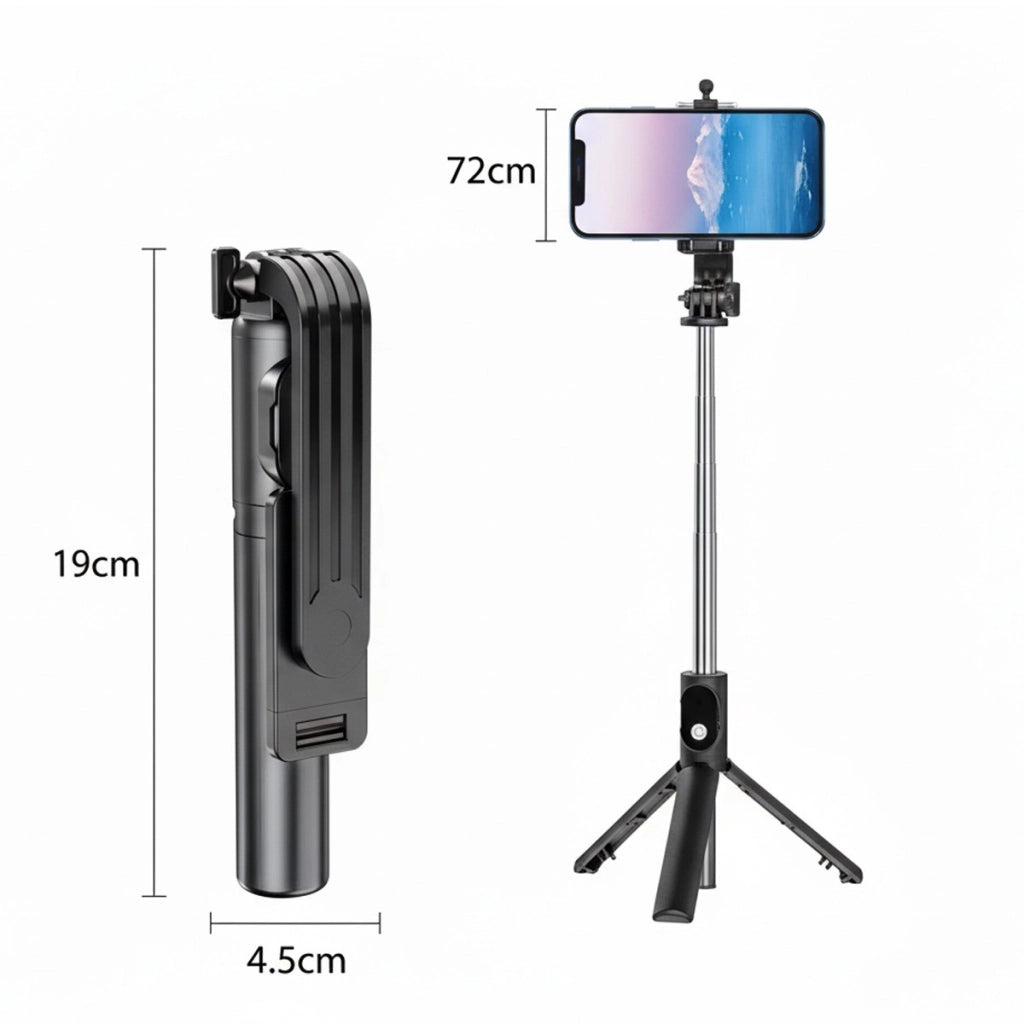 BASTONE SELFIE STICK WIRELESS SMARTPHON BLUETOOTH E TREPPIEDE TELECOMANDO 05680